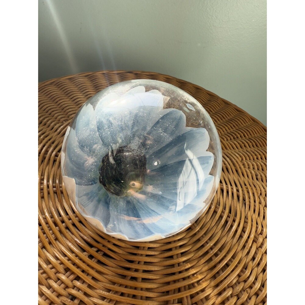 pier one imports Glass Painted Blue Flower Sphere‎ Round Orb